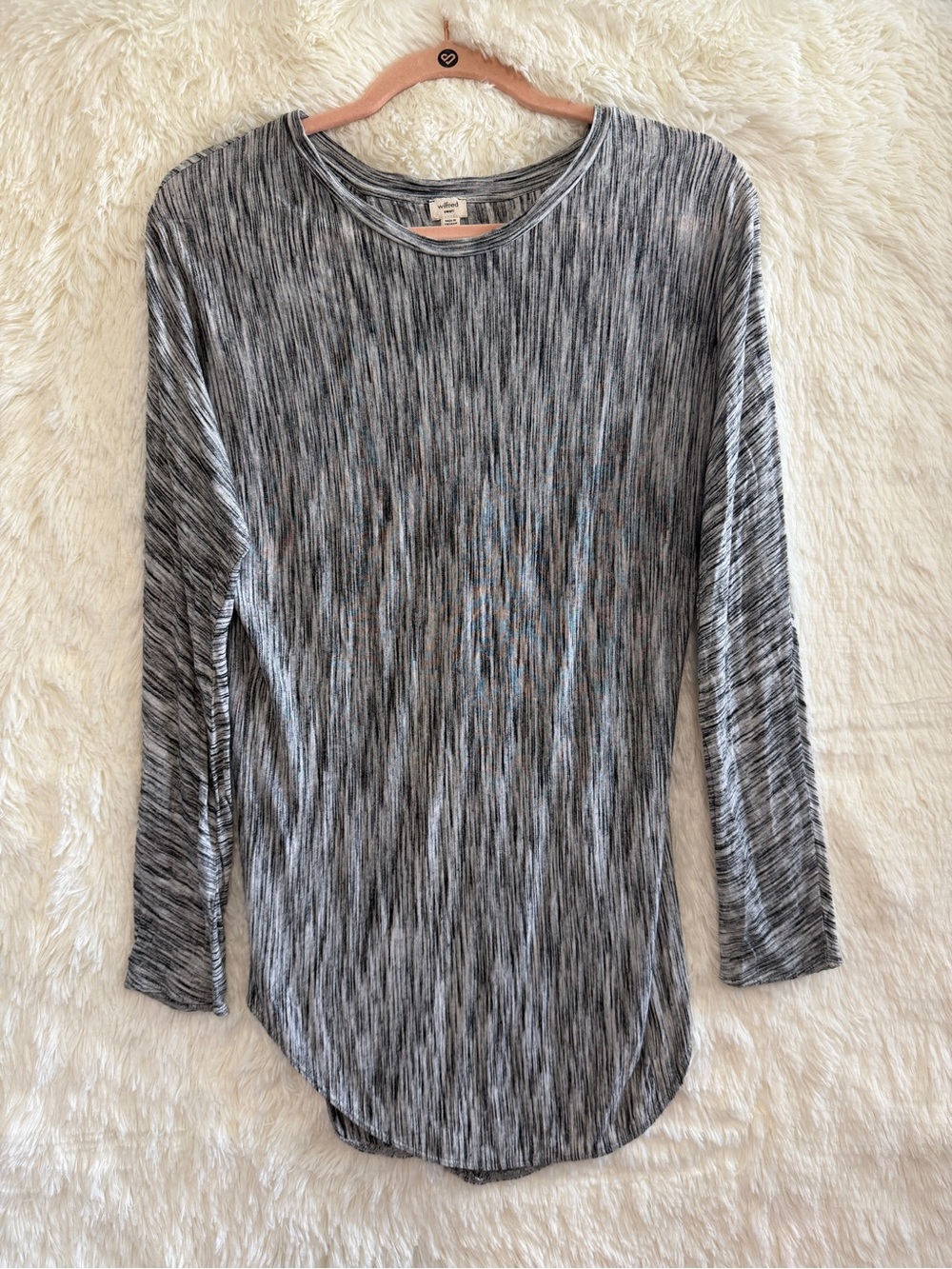Wilfred Aritzia Womens Dolman Long Sleeve Open Back Tunic Size S Heather Grey